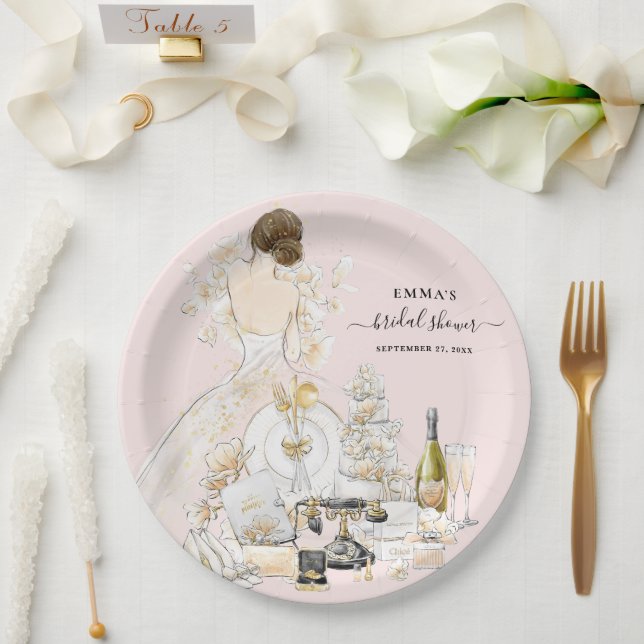 Prato De Papel Placas de Chá de panela Magnolia Brie (Casamento)