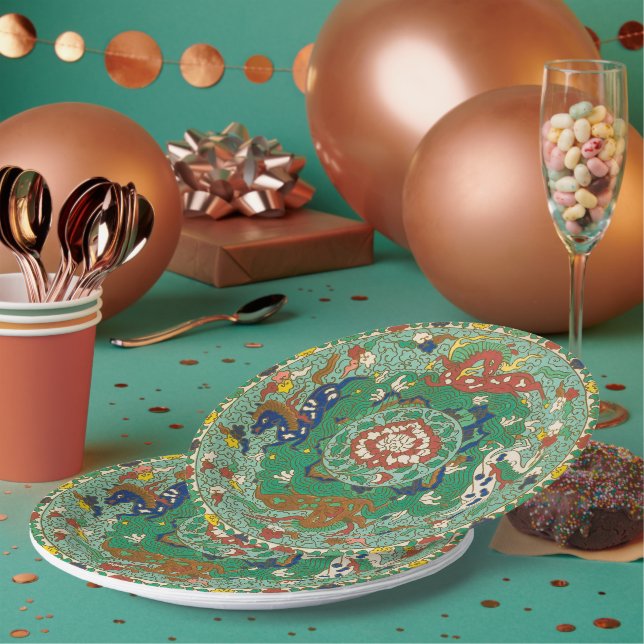 Prato De Papel Placas de Design de cavalos chinesas (Múltiplo)