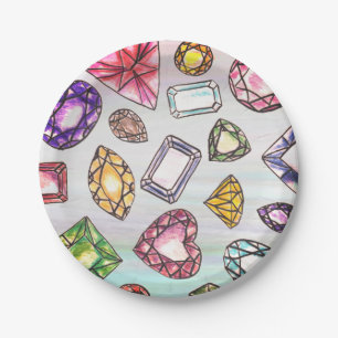 Prato De Papel Placas de Design de gemstone