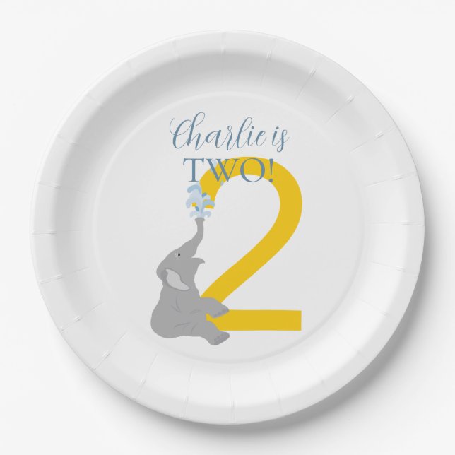 Prato De Papel Placas de Elefantes para Cinzas Personalizadas (Frente)