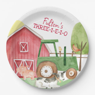 Prato De Papel Placas de Festa de aniversário da Fazenda do trato