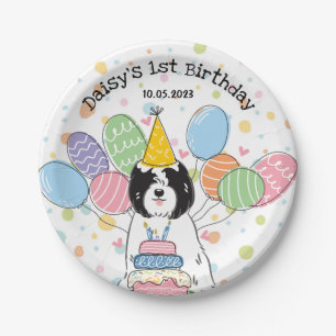 Prato De Papel Placas de Festa de aniversário de Cachorro Terrier