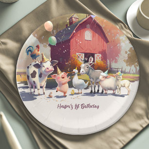 Prato De Papel Placas de Festa de aniversário para animais de cri