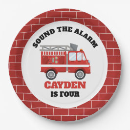 Prato De Papel Placas de Festa de aniversário para bombeiros