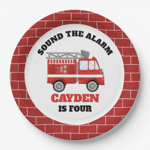 Prato De Papel Placas de Festa de aniversário para bombeiros