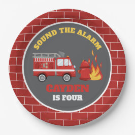 Prato De Papel Placas de Festa de aniversário para bombeiros