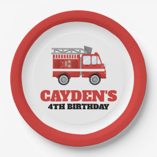 Prato De Papel Placas de Festa de aniversário para bombeiros