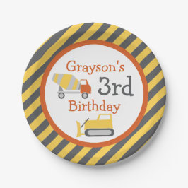 Prato De Papel Placas de Festa de aniversário para caminhões de c