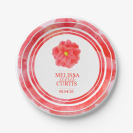 Prato De Papel Placas de festa de casamento floral da camellia ve