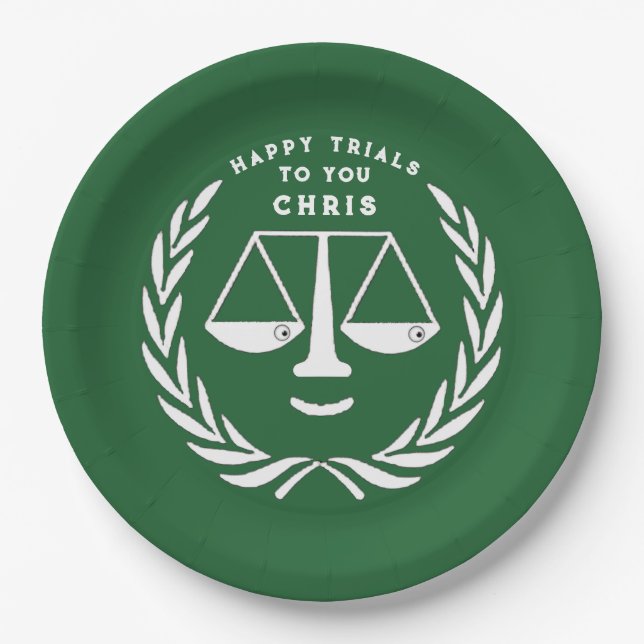 Prato De Papel Placas de Festa de formatura da Faculdade de Direi (Frente)