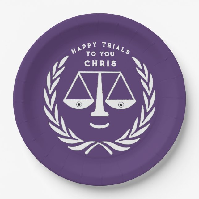 Prato De Papel Placas de Festa de formatura da Faculdade de Direi (Frente)