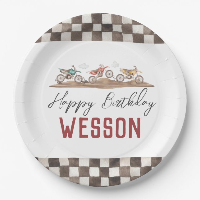 Prato De Papel Placas De Festas De Bicicletas, Motocicletas (Frente)