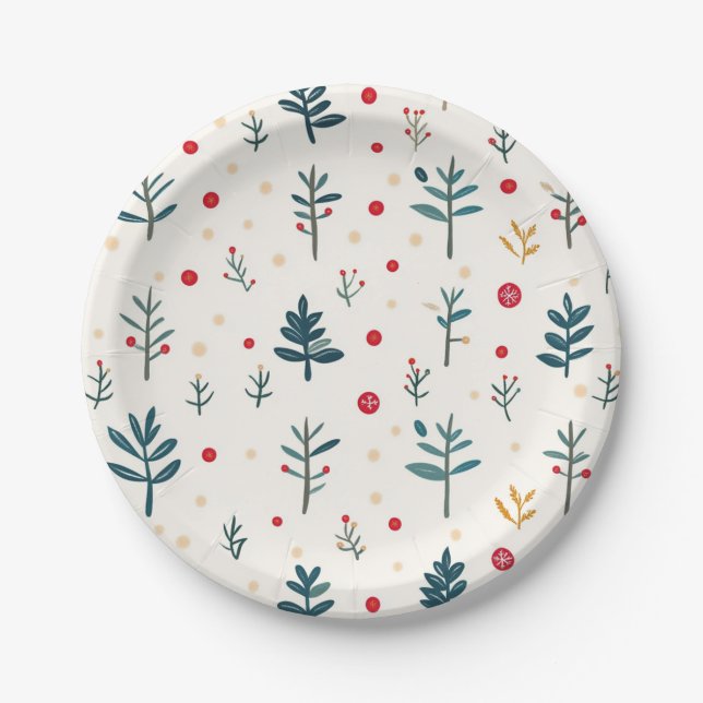 Prato De Papel Placas de festas de Natal (Frente)