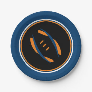 Prato De Papel Placas de futebol artístico azul/laranja/preto
