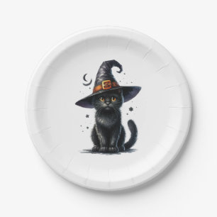 PRATO DE PAPEL PLACAS DE GATO PRETO DE ALTURA