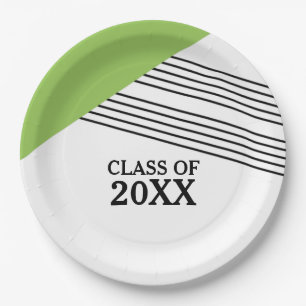 Prato De Papel Placas de Graduação Geométrica Verde