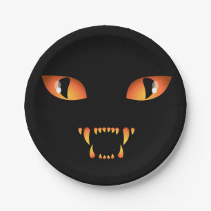 Prato De Papel Placas de Halloween Pretas e Loucas