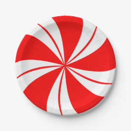 Prato De Papel Placas de Natal de Hortelã Vermelha