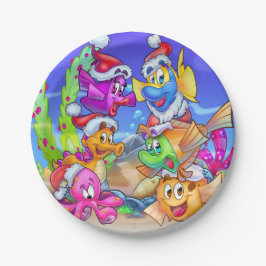 Prato De Papel Placas de Natal FriendFish