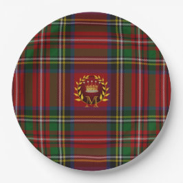 Prato De Papel Placas de Natal Tartan - Zazzle Placas Descartávei