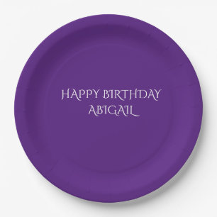 Prato De Papel Placas de nomes personalizadas de aniversário feli