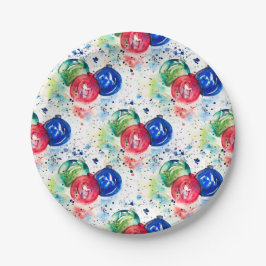 Prato De Papel Placas de Ornamento de Cores Aquáticas de Natal Ba