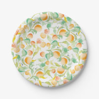 Placas de Padrão de Laranjas de Aquarela