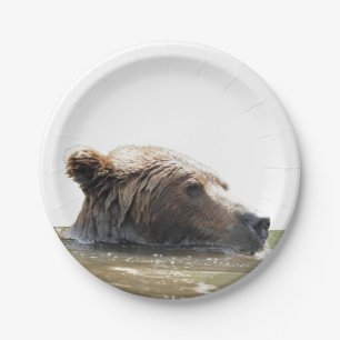 Prato De Papel Placas de papel 7" com urso de urso