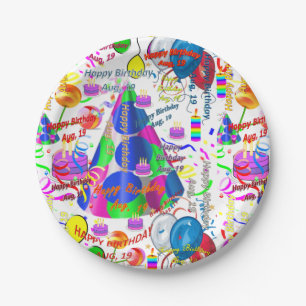 Prato De Papel Placas de Papel Agosto, 19 Aniversário