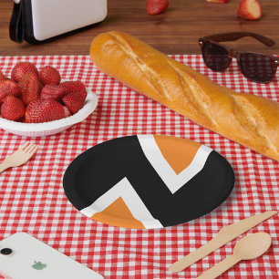 Prato De Papel Placas de papel alaranjadas e pretas de letra N