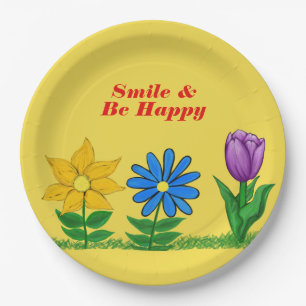 Prato De Papel Placas de papel amarelo para jardim de flores