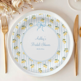 Prato De Papel Placas de papel Arco azul-limão italianas