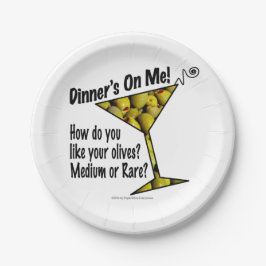 PRATO DE PAPEL PLACAS DE PAPEL - AZEITONAS MARTINI MÉDIAS OU RARA