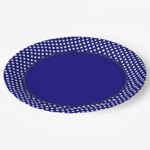 PRATO DE PAPEL PLACAS DE PAPEL AZUL CHEX 4-ESCURO-2