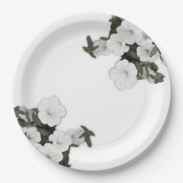 Prato De Papel Placas de papel branco da Petunia