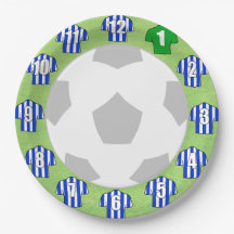 Placas de Papel - Camisas Esportivas Azuis e Branc