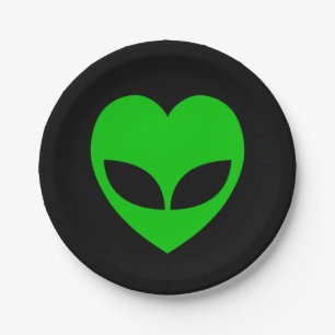 Prato De Papel Placas de Papel Cardíaco com alienígena