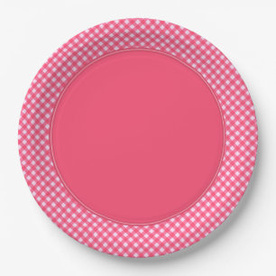 PRATO DE PAPEL PLACAS DE PAPEL CHEX 1-PINK-2