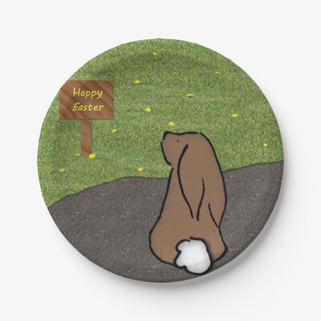 Prato De Papel Placas de papel coelho do felz pascoa (Frente)