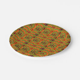 Prato De Papel Placas de papel coloridas de Kente