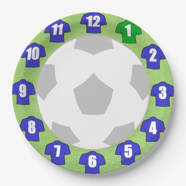 Prato De Papel Placas de papel com camisas azuis (Frente)