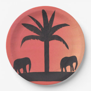 Prato De Papel Placas de papel com Design de elefante
