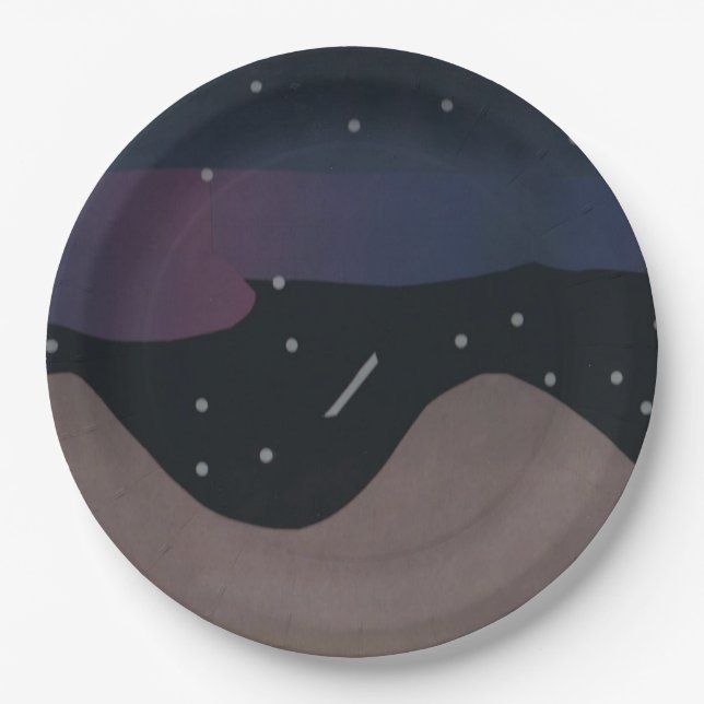 Prato De Papel Placas de papel com Design Starry Night (Frente)