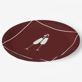 Prato De Papel Placas De Papel Com Óculos De Champanhe