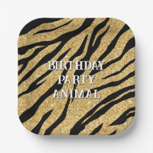 Placas de papel com risca de cerco Dourada e preta