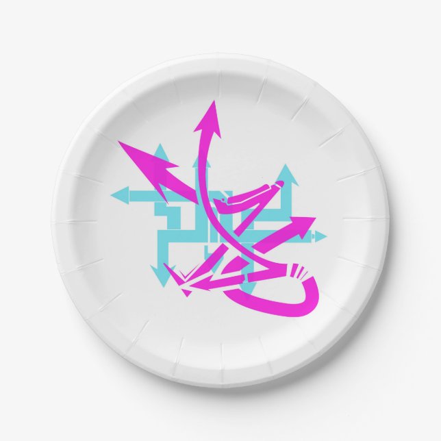 Prato De Papel Placas de papel com setas de abstrato (Frente)