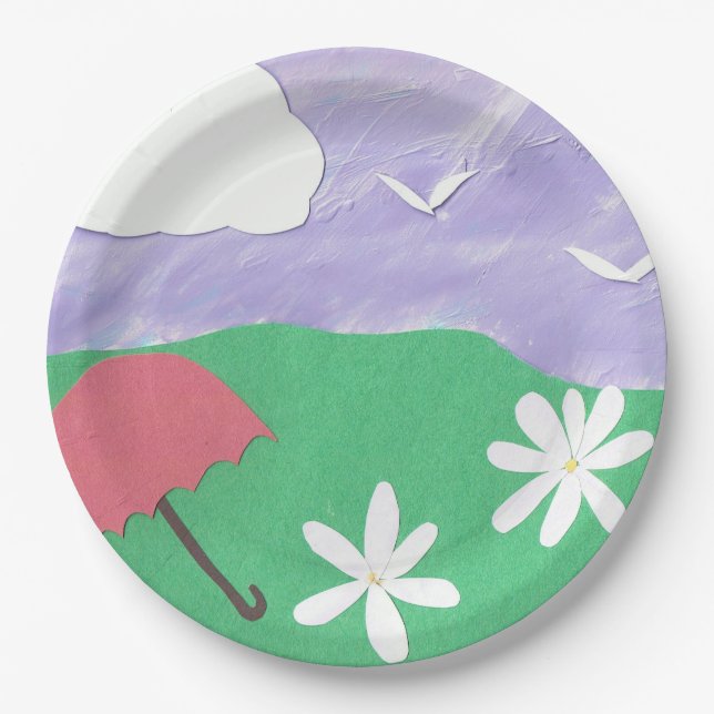 Prato De Papel Placas de papel com uma cena externa (Frente)