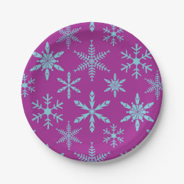 Prato De Papel Placas de papel congeladas do feriado dos flocos