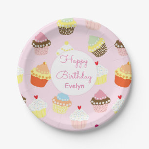 Prato De Papel Placas de papel cor-de-Festa de aniversário com a