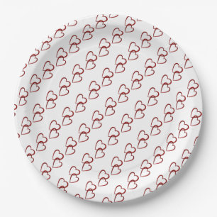 Prato De Papel Placas de papel/Corações vermelhos